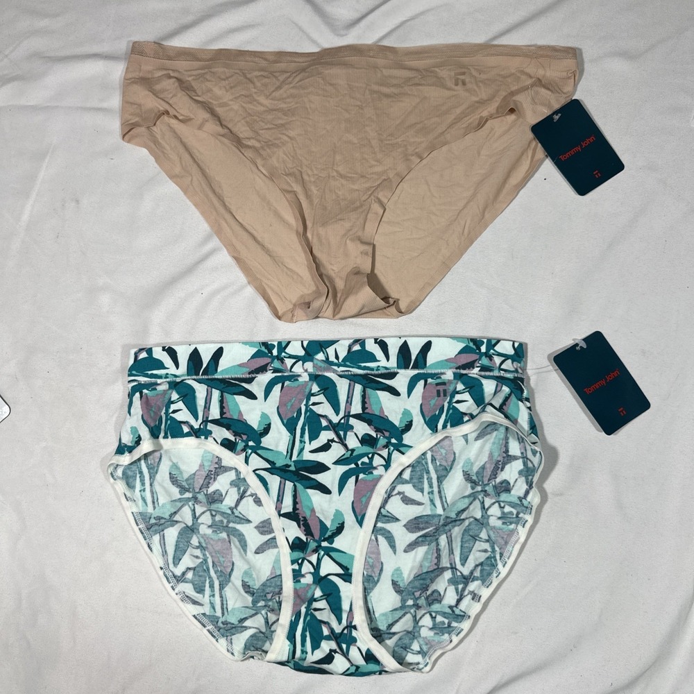 NWT $40 TOMMY JOHN [ 2PC Large ] Cool Cotton Briefs + Air Cheeky Underwear U1801